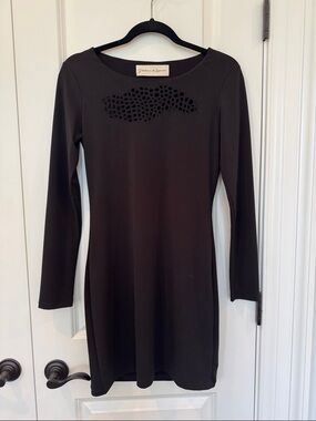 Black Long-Sleeve Fitted Dress